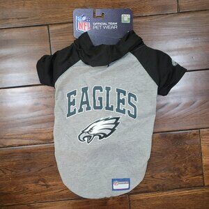 NFL official pet wear Philadelphia Eagles dog hoodie t-shirt NWT size L